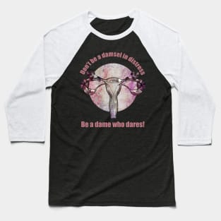 feminism quote motivational and floral uterus Baseball T-Shirt